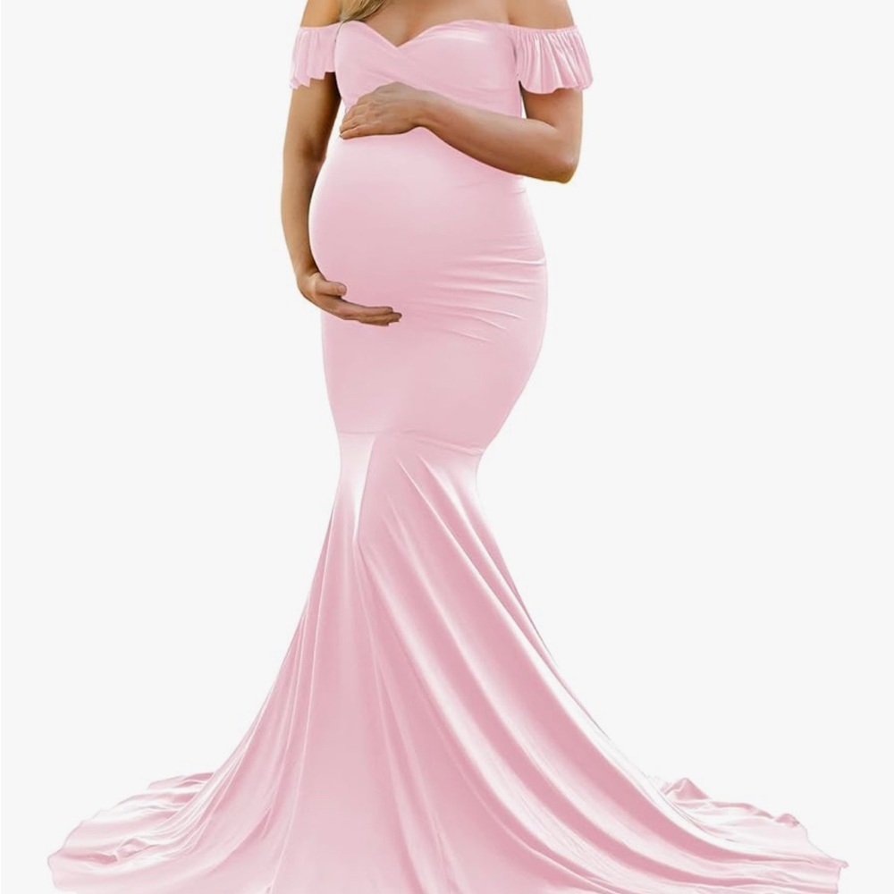 Elegant Pink Maternity Gown
